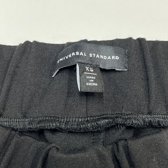 Universal Standard Stephanie Wide Leg Ponte Womens XS 10-12 Black Snap Leg Hem - Picture 7 of 9